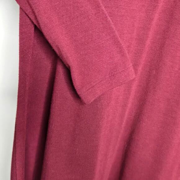 Old Navy Burgundy Red Round Neck Long Sleeve A-Line Dress Size XS - Picture 2 of 6
